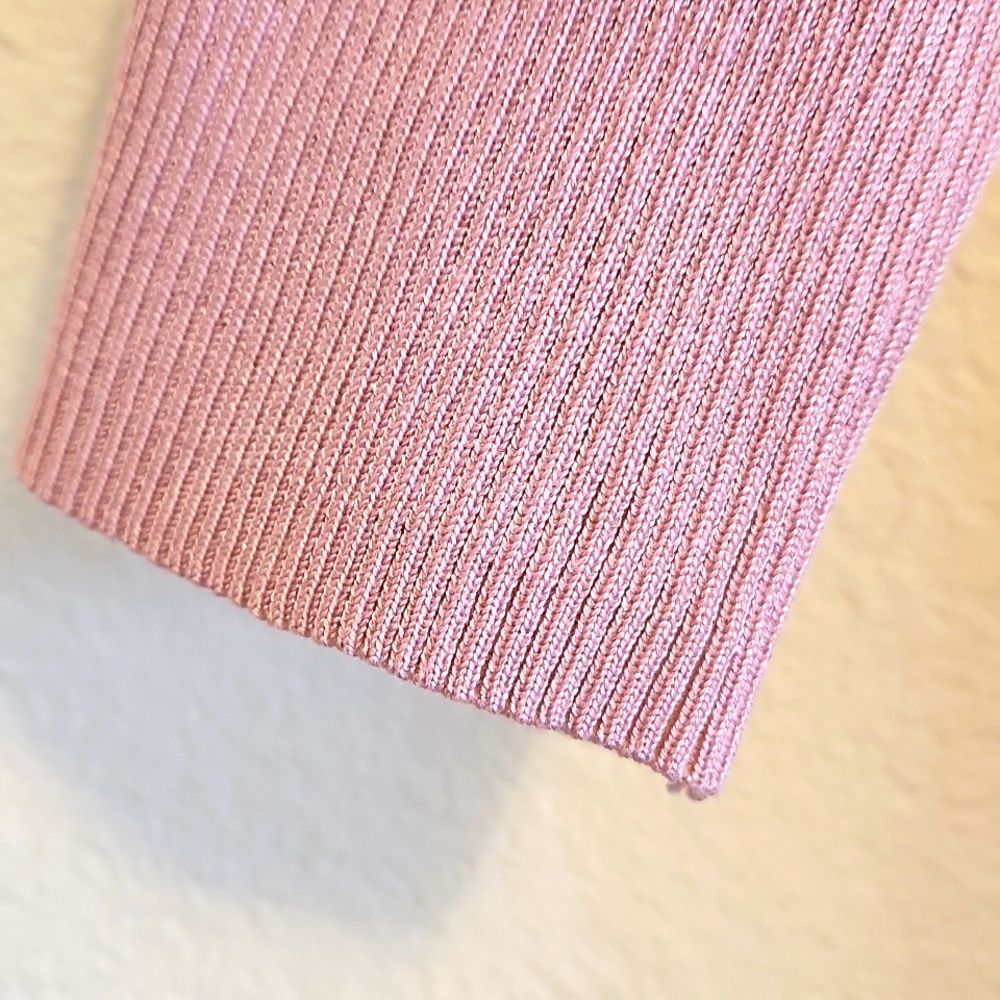 NWT Pink Ribbed Barbiecore Bodycon Midi Size XL Juniors/Women's Large 12-14 - Picture 8 of 16